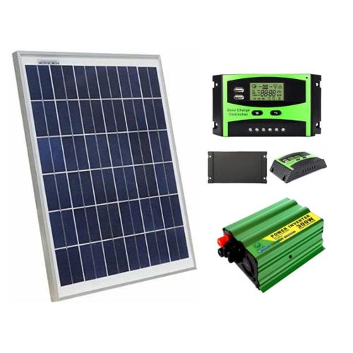 10 Watts Solar Panel+ Free 10A Solar Charge Controller + Free 300W Solar Power Inverter DC To AC Solar Inverter