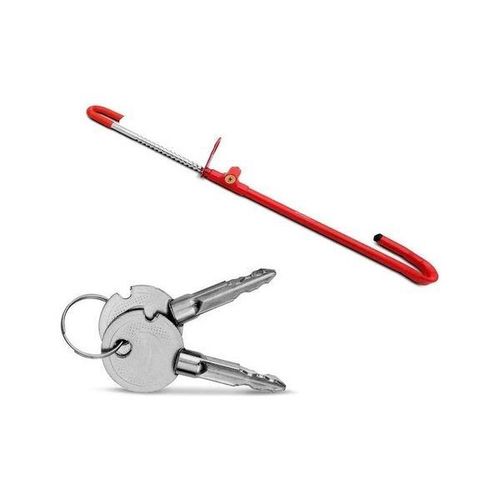 Plug And Play Easy Operation Universal Anti Theft Lock for All Vehicles Universal All Vehicles Anti-Theft Security Car Steering Wheel Lock Brake Clutch Lock Retractable Locking Hook Device with 3 Keys