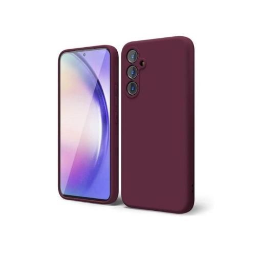 Soft Silicone Back Cover for Samsung Galaxy A55 5G - Maroon, anti-fingerprint, anti-scratch, durable silicone case