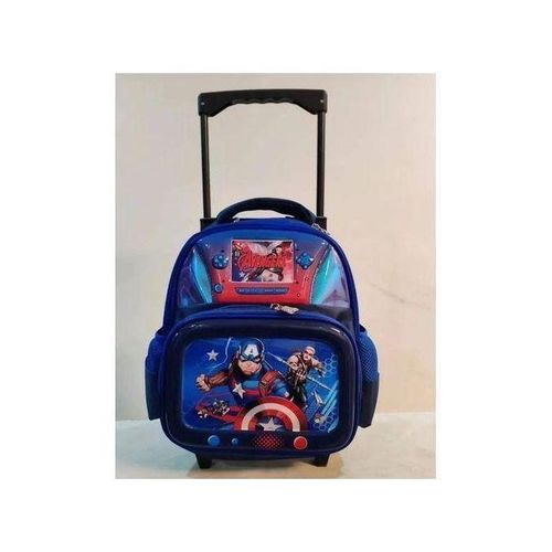 Toddler Boys Cartoon Character Trolley School Bag Blue