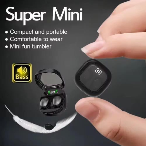 Super Mini Wireless Earbuds LED Power Display Bluetooth Headphones with Tumbler Charging Case