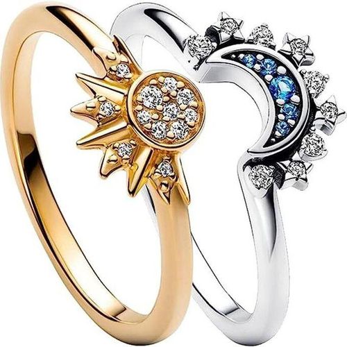 Radiant Sun Moon Lover Rings