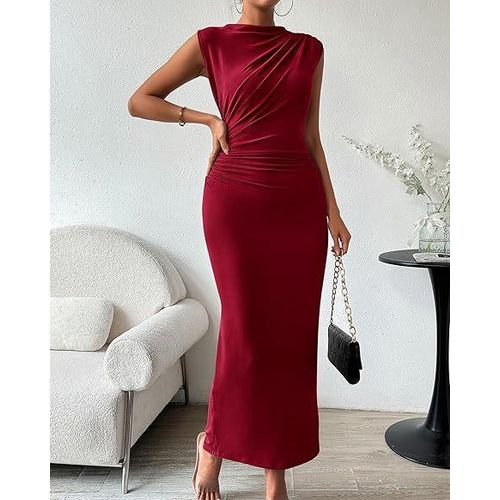 Dress Women's Clothing Tight Dress Sleeveless Back Slit