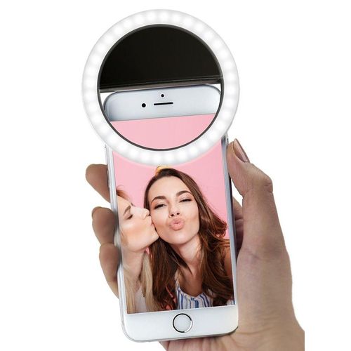 RK-12 Mini Selfie Ring Light – 36 LED Clip-On Rechargeable Selfie Light with 3 Dimmable Modes, USB-C Charging, Portable Fill Light for Smartphone, TikTok, Live Streaming