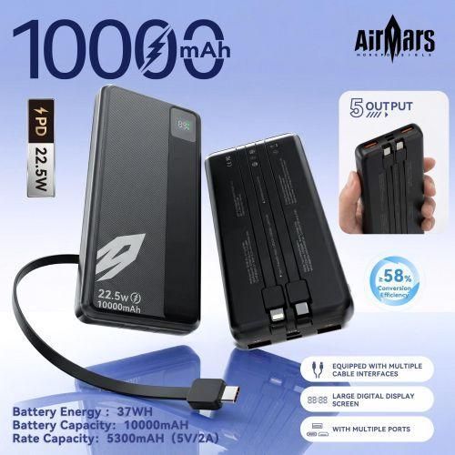APB12F 10000mah Portable Power Banks 225W Fast Charging Charger Digital Display Battery Pack Traveler Universal