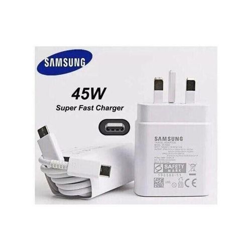 Galaxy 45W Super Fast Charger USB-C Type-C to C Cable PD Wall Adapter for S26 S25 Ultra S24 S23 S22 S21 S20 A Series Android Phones