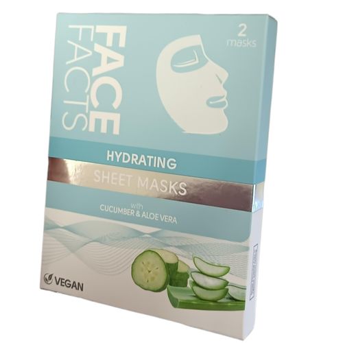 Hydrating FACE SHEET MASKS With Cucumber Aloe Vera Vegan SOOTHING COOLING nk