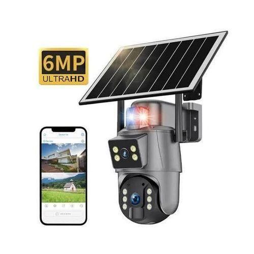 Solar Powered 4G Dual Lens 4MP Security Camera Outdoor-(360° PTZ Camera with Spotlight, Battery, Solar Panel, Colored Night Vision, Motion Detection, 2-Way Audio, IP66 Weatherproof