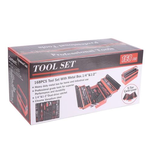 168 Iron Box Tool Set Hand-held Hardware Set Toolbox Ratchet Wrench Locker