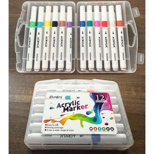 Acrylic Paint Markers, Soft Brush Tip Acrylic Markers Set, Water Based Acrylic Markers for Wood, Fabric, Canvas, Glass, Stone, Rock Painting and DIY Crafts Art Supplies