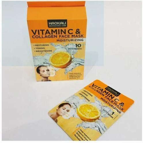 VITAMIN C AND COLLAGEN FACE MASK-10 Masks