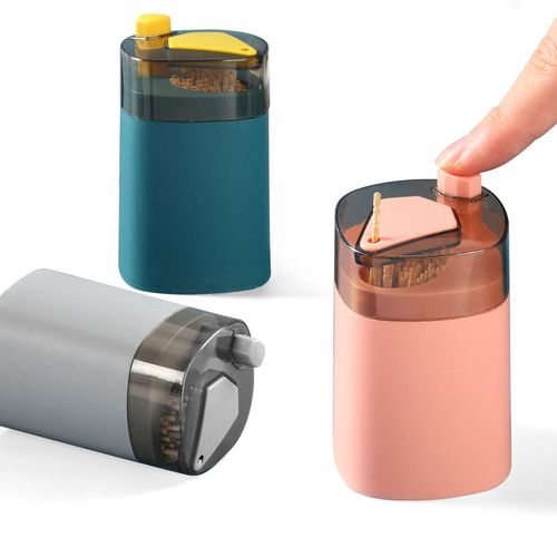 Toothpick Holder Dispenser, Pop-Up Automatic Toothpick Dispenser for Kitchen Restaurant Thickening Toothpicks Container Pocket