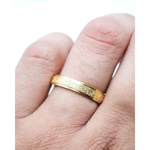 Fashion Gold 4mm Engagement Ring For Men and Women
