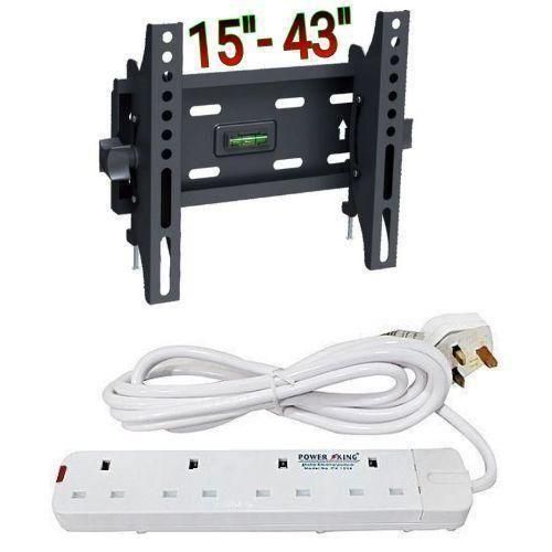 43 INCH DISPLAY TV WALL MOUNT // Universal Tilting TV Wall Mount Bracket for 15" to 43" Screens + 4way Extension-White