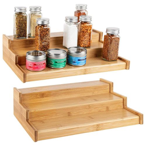 3 step or layer multipurpose bamboo organizer