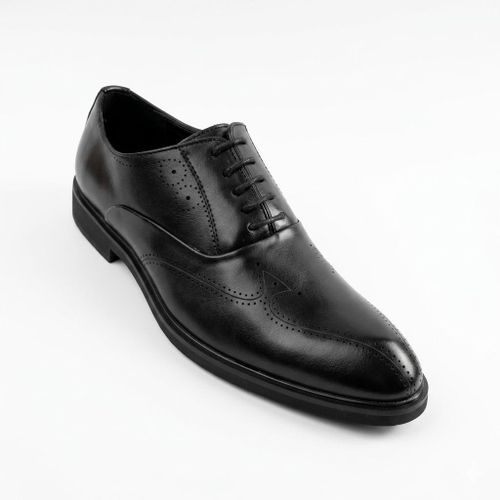 Mens Official Wingtip Brogue Oxford Leather Shoes - Black Brown