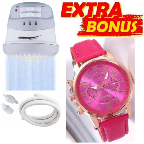 HIGH QUALITY Instant Shower for Everyday Comfort For Hot, warm , Lukewarm and Cold Shower // Best Budget Instant Shower for Everyday Comfort // Safe Shower Solution for Easy to Install Instant Bathroom Shower + GIFT LUXURIOUS WRIST WATCH