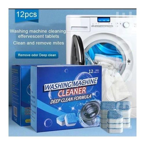 12pcs Deep Clean Washing Machine Tablets - Descale, Deodorize, & Remove Mold
