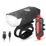 Bike Headlight Taillight Night Riding Safety Set Bike Light USB Rechargeable Mountain Bike Front Trump