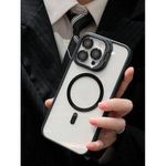 product_image_name-Generic-iPhone 13 Pro Black Magsafe Compatible Stand Bracket Transparent Case, Camera Metal Ring-2