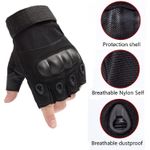 product_image_name-Generic-Half-Finger Protective Gloves with Knuckle Guard - Microfibre Sports Gloves for Cycling, Riding, Training & Outdoor Activities – Black (Pair)-1