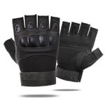 product_image_name-Generic-Half-Finger Protective Gloves with Knuckle Guard - Microfibre Sports Gloves for Cycling, Riding, Training & Outdoor Activities – Black (Pair)-2