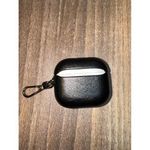 product_image_name-Generic-Luxury Soft Leather Case/Cover For Apple Airpods 4 Shell Metal Keychain Shockproof Airpods Case-Black-2