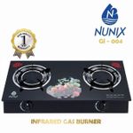 Nunix 2 Burner Infra-red Glass Tampered Table Top Burner- Low gas consumption plus free gift