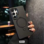 product_image_name-Generic-Carbon Fiber Texture Magnetic Stand Supports Wireless Charging Phone Cases/cover For Samsung S23 Ultra-1