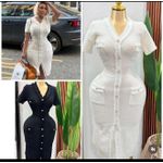 Ladies Fancy sweater Dress-white