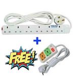 Powermax Power King Power Extension Cable White - 6 Way + 2 Way Cable