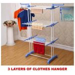 3-LAYER CLOTH HANGER,SPACE-SAVING LAUNDRY RACK FOLDABLE