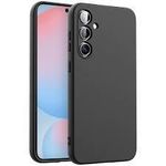 product_image_name-Samsung-S24 FE Phone Case, Silicone Cover, Shockproof Slim Fit Anti-Slip Protective Phone Case with Raised Edges for Screen and Camera Protection (Black)-2