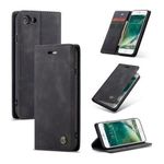 product_image_name-Caseme-iPhone 8 Phone Case, Wallet-Style Retro Black Suede Leather Flip Protective Cover-2