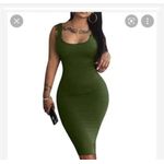 Ladies Vest Bodycon Dress-Green