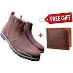 Best Quality Casual And Official Men Boots + FREE PURE LEATHER WALLET.