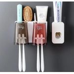 product_image_name-Generic-Double cup toothbrush holder/toothpaste dispenser with self adhesive sticker-1
