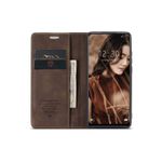 product_image_name-Generic-Tecno Spark 30 Retro Suede Leather Flip Wallet Magnetic Case – Coffee Brown – Shockproof, Kickstand, Card Slots, Magnetic Closure-2