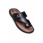 Men's Leather Toe Ring Flat Roman Sandals