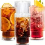product_image_name-Generic- 6pcs Highball crystal ribbed  glasses -4