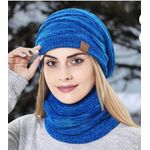 2Pcs/Set Adults Neck Warmer Hat Unisex Beanies