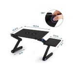 Foldable Laptop Table Adjustable Laptop Stand Holder With Mouse Pad In Bed Couch Office Sofa-Black