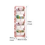 product_image_name-Generic-Diaper Organizer Kids Toy Storage Organizer Stackable Rolling Cart, Children Playroom Decor Doll Activity Rack Shelf Plastic Bins Box Mobile Move Everywhere with Caster Wheels (Color Blue, Size 4 Tier)-4