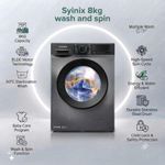 Syinix 8kg Front Load Washing Machine – Energy Efficient BLDC Motor with Baby care Steam Wash (2YRs WRTY)