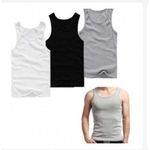 product_image_name-Generic-3pcs Pack Men Coloured Vest.100% Cotton Vests.Colour Black,grey And White-4