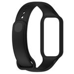 For Redmi Band 2 Solid Color Silicone Integrated Watch Band - Black