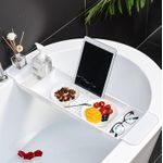 product_image_name-Generic-Extendable Bamboo Bathtub Rack Shelf Tub Reading Tray Stand-1