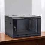 6U Wall Mount Data Cabinet, Vented Side Panels & Adjustable 19 Mounting Angles, Easy Installation