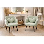 Green Teddy Fabric Heart Accent Chair