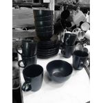 Dinner Set 24pcs Black dinnerware set.   